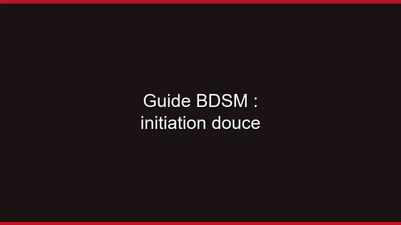 Guide BDSM : initiation douce