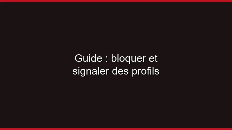 Guide : bloquer et signaler des profils