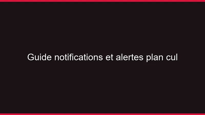 Guide notifications et alertes plan cul